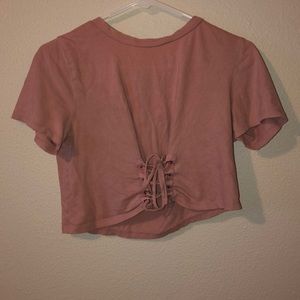 pink crop top